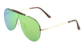 Shield Outdoorsman Floating Flat Lens Aviator Sunglasses w/Brow Bar