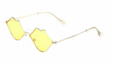 Kiss Sexy Lips Shaped Metal Wire Fame Lolita Sunglasses