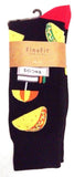 Fine Fit Casual Fast Food Snack Pattern Knit Crew Socks