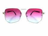 Wynwood Oversized Rimless Square Geometric Luxury Aviator Sunglasses