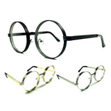 Round Luxury Thick Bold Frame Hippie Sunglasses w/ Clear Circle Lenses