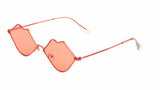 Kiss Sexy Lips Shaped Metal Wire Fame Lolita Sunglasses