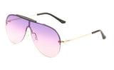 Shield Outdoorsman Floating Flat Lens Aviator Sunglasses w/Brow Bar