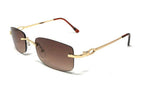 Bogart Slim Rimless Rectangular Luxury Sunglasses