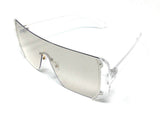 Malibu Rimless Oversized Mono Shield Futuristic One Piece Lens Sunglasses