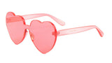 Thick Bold Oversized Lolita Heart Shaped Rimless Mono One Piece Shield Lens Sunglasses