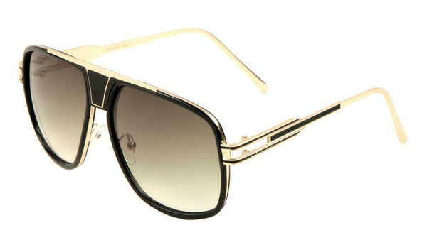 Pioneer Oversized Square Luxury Metal Aviator Sunglasses