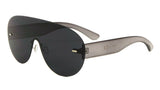 Aspen Rimless Oversized Shield Mono One Piece Lens Futuristic Sunglasses