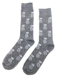 Fine Fit Casual Novelty Pineapple Summer Fruit Tropical Pattern Knit Crew Socks