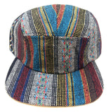 Tribal Native American Mixed Prints Fabric 5 Panel Strapback Camper Hat