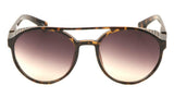 Pines Luxury Flat Top Round Lens Aviator Sunglasses w/ Mesh Side Shield