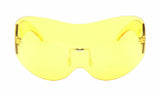 Alps Rimless Oversized Shield Mono Lens Futuristic Retro Sunglasses