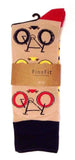 Fine Fit Casual Novelty Pattern Knit Crew Socks