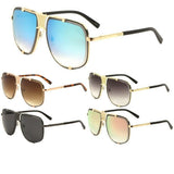 Milano Oversized Square Metal Aviator Luxury Sunglasses