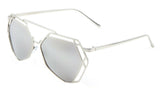Geometric Lattice Wire Metal Frame Futuristic Aviator Luxury Sunglasses
