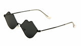 Kiss Sexy Lips Shaped Metal Wire Fame Lolita Sunglasses