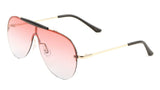 Shield Outdoorsman Floating Flat Lens Aviator Sunglasses w/Brow Bar