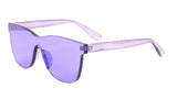 Tahiti Thick Rimless Shield Mono One Piece Lens Square Sunglasses