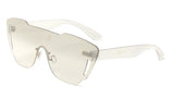 Sobe Rimless Shield Mono One Piece Lens Futuristic Sunglasses