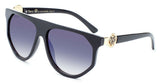 Kleo Flat Top Square Lion Head Medallion Luxury Sunglasses