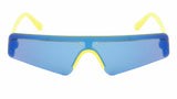 Slim Skinny Semi Rimless Shield One Piece Mono Lens Futuristic Wrap Sunglasses