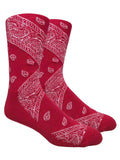 Leaf Republic Paisley Bandana Pattern Knit Crew Socks