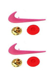 Metal Nike Logo Swoosh Check Mark 2 Piece Lapel Piece Set