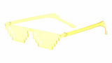 Thug Life Meme Emoji Pixelated Rimless Sunglasses