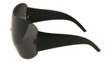 Alps Rimless Oversized Shield Mono Lens Futuristic Retro Sunglasses