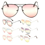Classic Pilot Aviator Sunglasses w/ Triple Gradient Lenses
