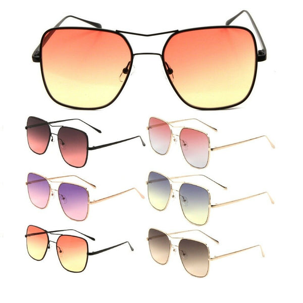 Oversized Brow Bar Square Aviator Sunglasses