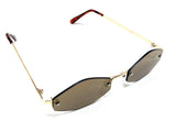 Slim Rimless Classic Hexagon Luxury Geometric Sunglasses