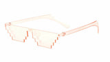 Thug Life Meme Emoji Pixelated Rimless Sunglasses