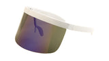 Half Rim Flat Top Oversized XXL Mono Shield Futuristic Wrap Face Visor Sunglasses