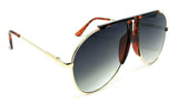Vegas Classic Outdoorsman Retro Pilot Shield Aviator Sunglasses