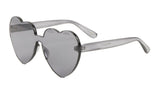 Thick Bold Oversized Lolita Heart Shaped Rimless Mono One Piece Shield Lens Sunglasses
