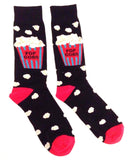 Fine Fit Casual Fast Food Snack Pattern Knit Crew Socks
