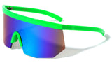 XL Oversized Semi Rimless Shield Wrap Face Sport Sunglasses