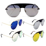 Star Brow Bar Semi Rimless Luxury Pilot Aviator Sunglasses