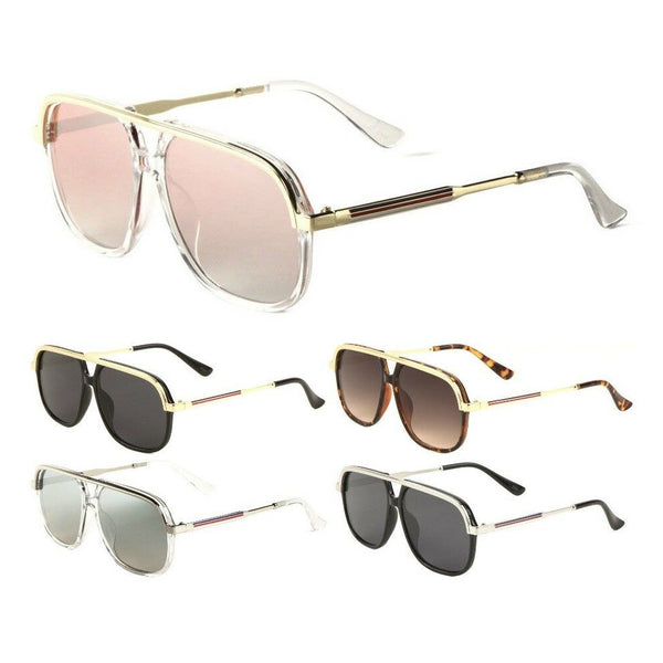 Apex Square Classic Retro Flat Top Aviator Sunglasses