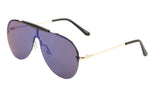 Shield Outdoorsman Floating Flat Lens Aviator Sunglasses w/Brow Bar