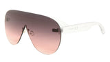 Disco Rimless Oversized Shield Mono One Piece Lens Futuristic Sunglasses