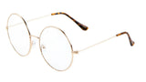 Oversized Round Luxury John Lennon Hippie Sunglasses w/ Clear Lenses