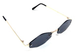 Slim Rimless Classic Hexagon Luxury Geometric Sunglasses