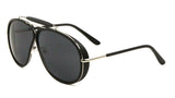 Oversized Outdoorsman Retro Pilot Aviator Sunglasses w/ Side Shield