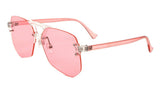 Wynwood Oversized Rimless Square Geometric Luxury Aviator Sunglasses