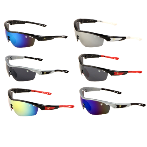 Khan Semi Rimless Sport One Piece Lens Wrap Around Sunglasses