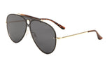 Classic Outdoorsman Retro Pilot Shield Aviator Sunglasses
