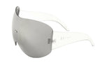 Alps Rimless Oversized Shield Mono Lens Futuristic Retro Sunglasses