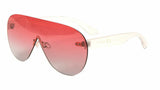 Disco Rimless Oversized Shield Mono One Piece Lens Futuristic Sunglasses